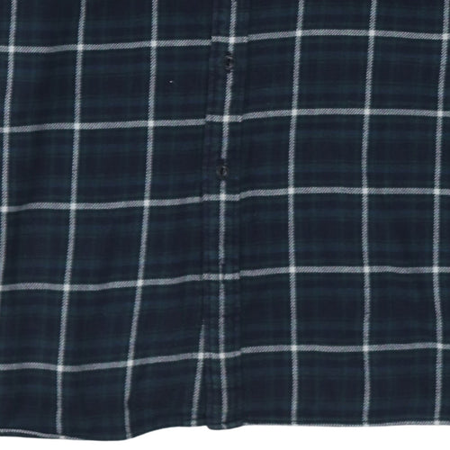 Levi's Men Blue Check Flannel Shirt XXL Long Sleeve Denim Collar