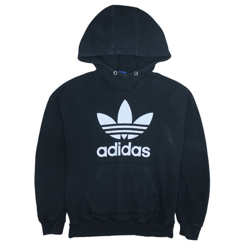 Adidas Men's Black Pullover Hoodie M Sports Logo Fleece Sweatshirt