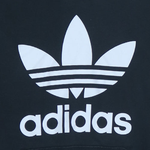 Adidas Men's Black Pullover Hoodie M Sports Logo Fleece Sweatshirt