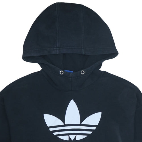 Adidas Men's Black Pullover Hoodie M Sports Logo Fleece Sweatshirt