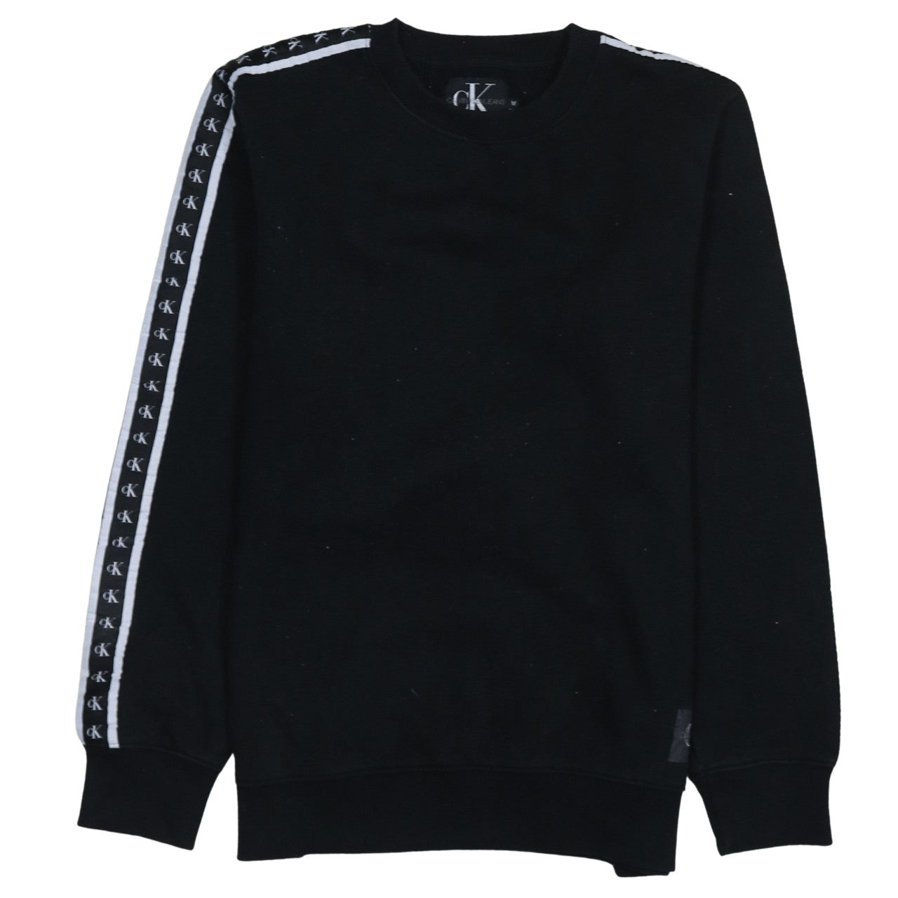 Calvin Klein Jeans Men's Black Logo Tape Pullover Sweatshirt M