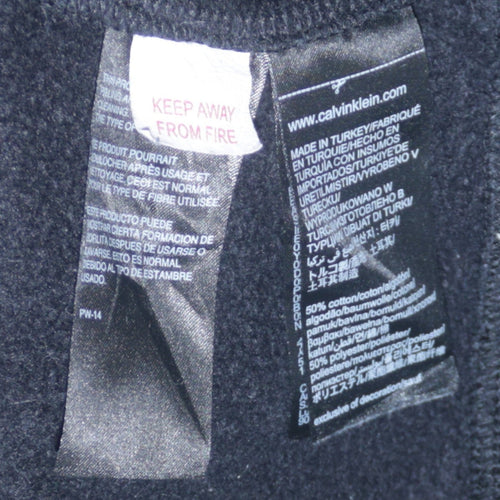 Calvin Klein Jeans Men's Black Logo Tape Pullover Sweatshirt M
