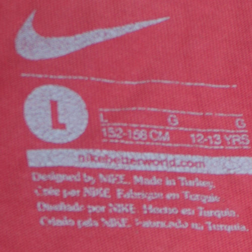 Nike Teens Red Short Sleeve Crew Neck Graphic T-Shirt L