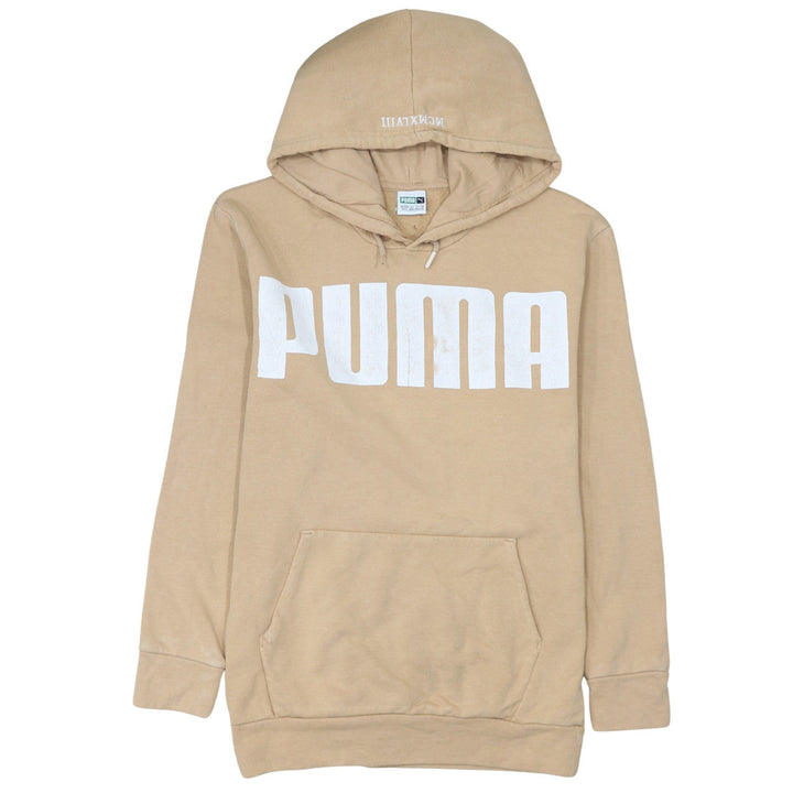 Puma Men Beige XS Pullover Hoodie Graphic Print Logo Cotton Blend