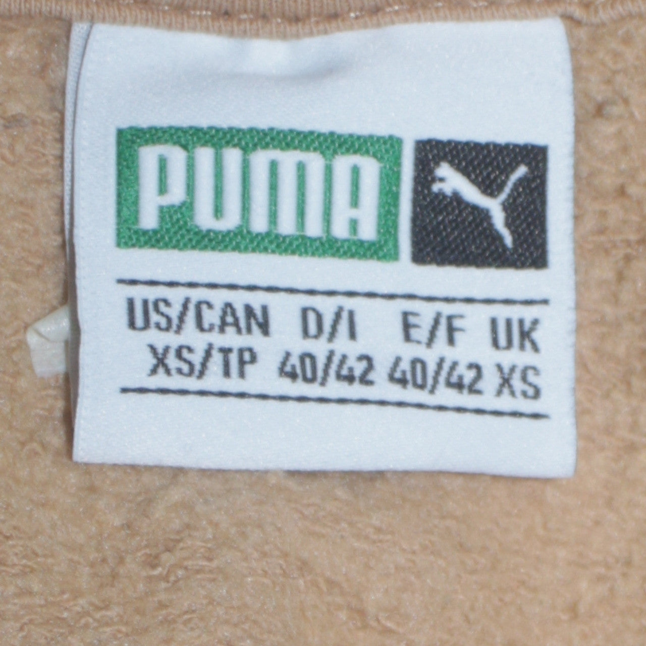 Puma Men Beige XS Pullover Hoodie Graphic Print Logo Cotton Blend