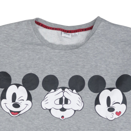 Disney Women's Grey Mickey Mouse Pullover Sweatshirt Size M