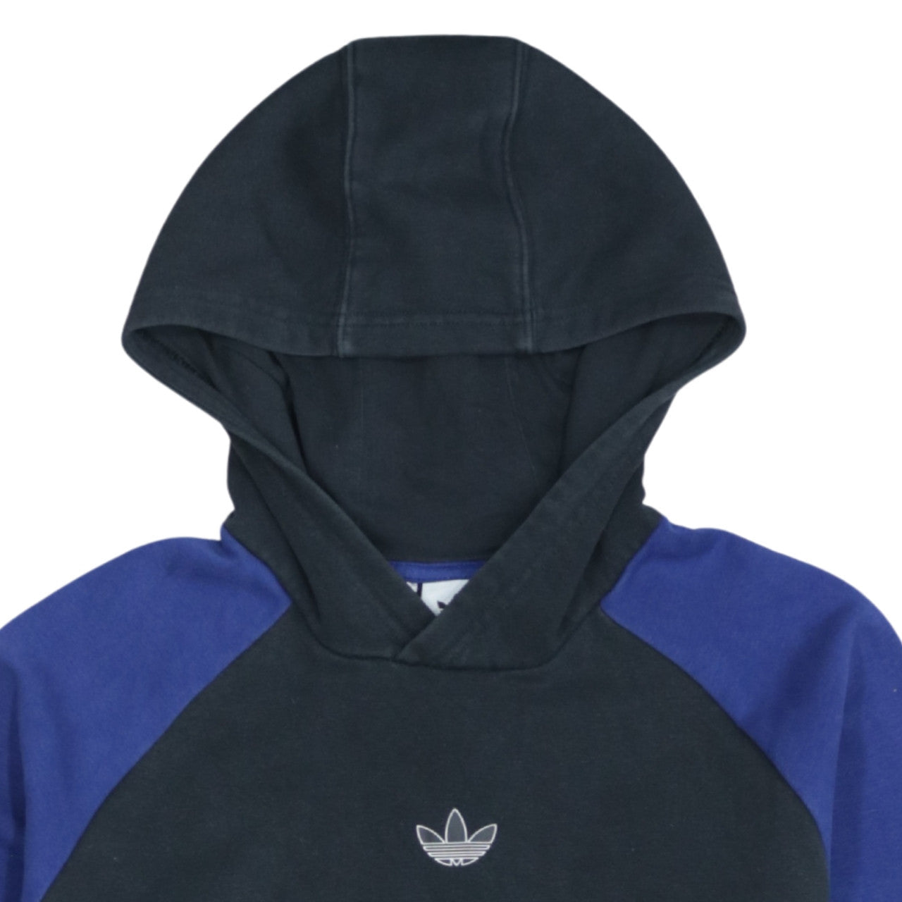 Adidas Boys Black & Blue Pullover Hoodie 14-15 Years Cotton Logo Sportswear