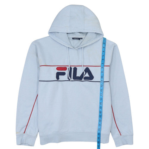 Fila Women Light Blue Pullover Hoodie XL Cotton Blend Logo