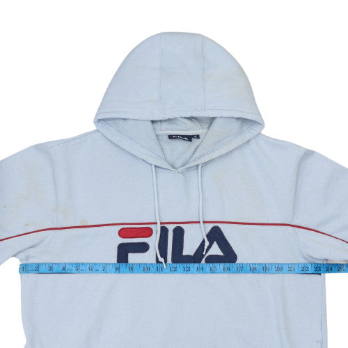 Fila Women Light Blue Pullover Hoodie XL Cotton Blend Logo