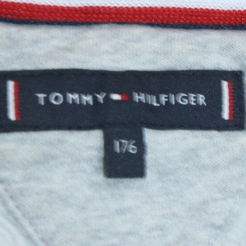 Tommy Hilfiger Boys Grey 16 Years Pullover Sweatshirt with Logo Trim