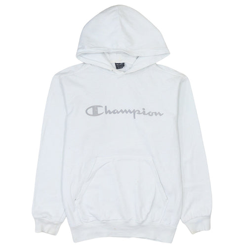 Champion Men's White Pullover Hoodie L Logo Sportswear