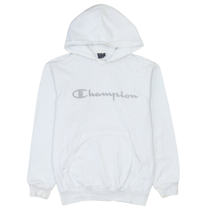 Champion Men's White Pullover Hoodie L Logo Sportswear