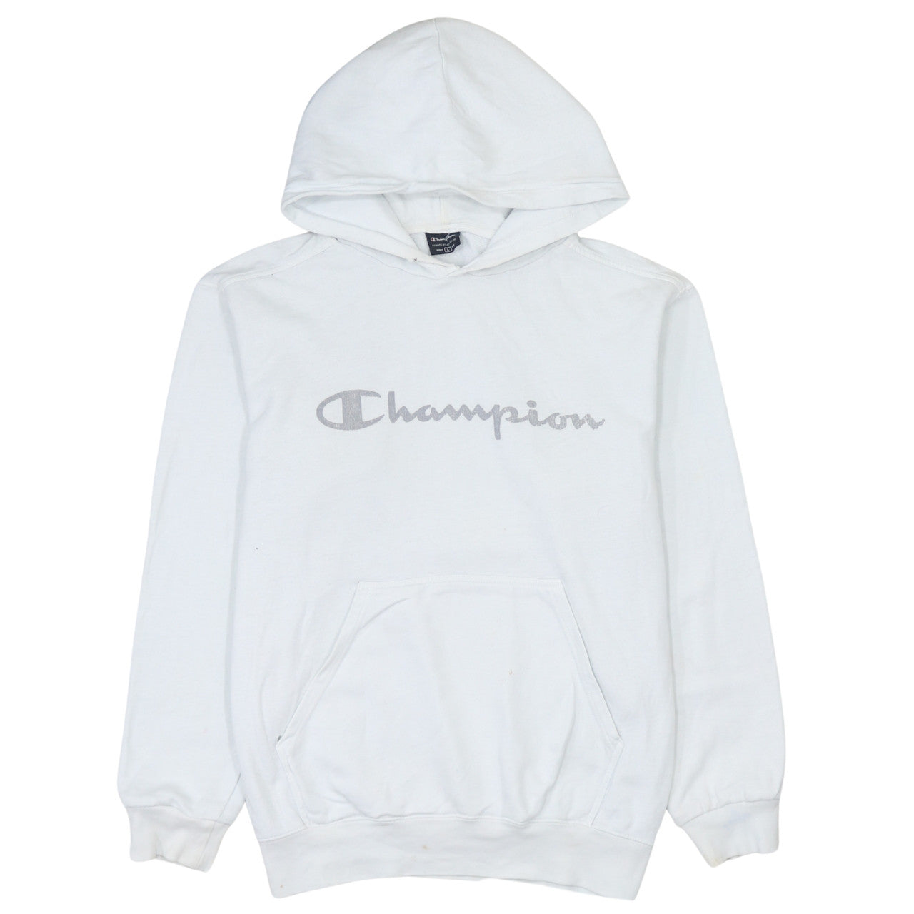 Champion Men's White Pullover Hoodie L Logo Sportswear