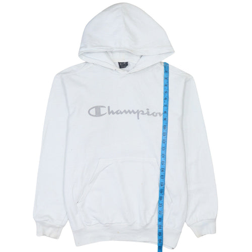 Champion Men's White Pullover Hoodie L Logo Sportswear