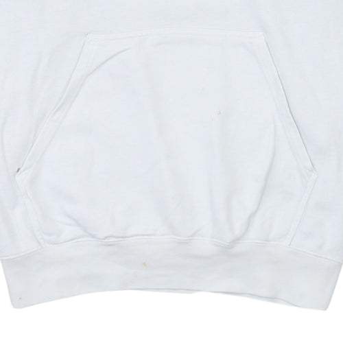 Champion Men's White Pullover Hoodie L Logo Sportswear