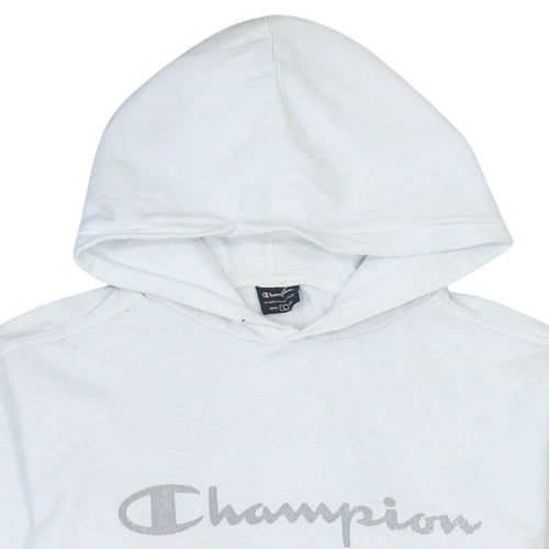 Champion Men's White Pullover Hoodie L Logo Sportswear