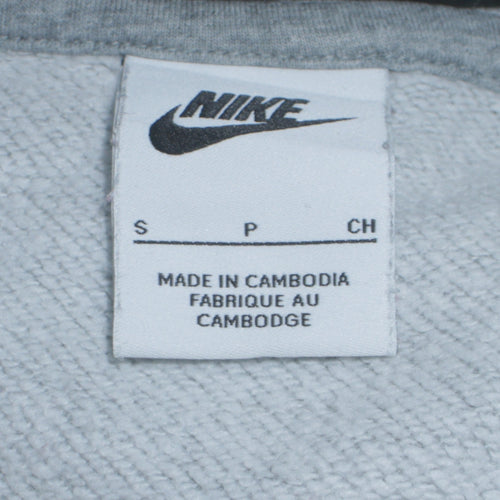Nike Men’s Grey Pullover Hoodie Small Logo Sportswear Jumper