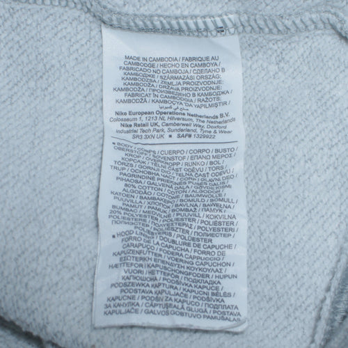Nike Men’s Grey Pullover Hoodie Small Logo Sportswear Jumper