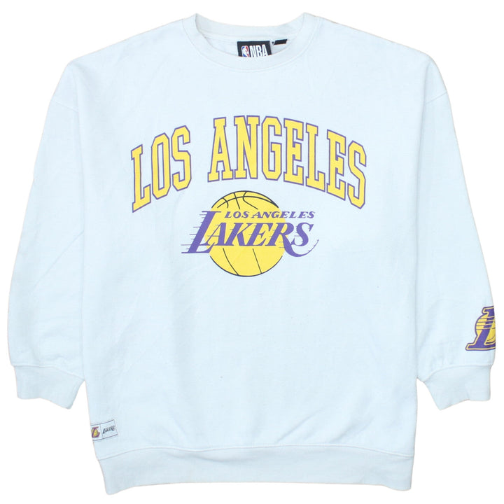 NBA Los Angeles Lakers White Sweatshirt Women's M Crew Neck Pullover