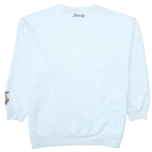 NBA Los Angeles Lakers White Sweatshirt Women's M Crew Neck Pullover
