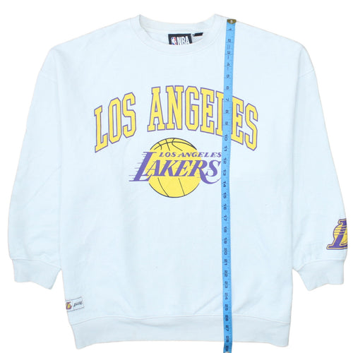 NBA Los Angeles Lakers White Sweatshirt Women's M Crew Neck Pullover