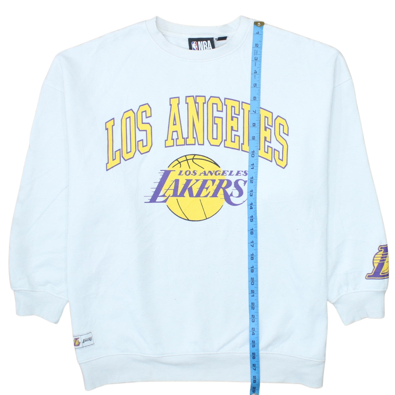 NBA Los Angeles Lakers White Sweatshirt Women's M Crew Neck Pullover