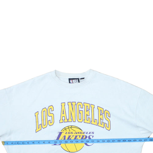 NBA Los Angeles Lakers White Sweatshirt Women's M Crew Neck Pullover