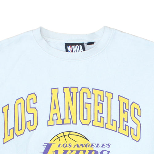 NBA Los Angeles Lakers White Sweatshirt Women's M Crew Neck Pullover