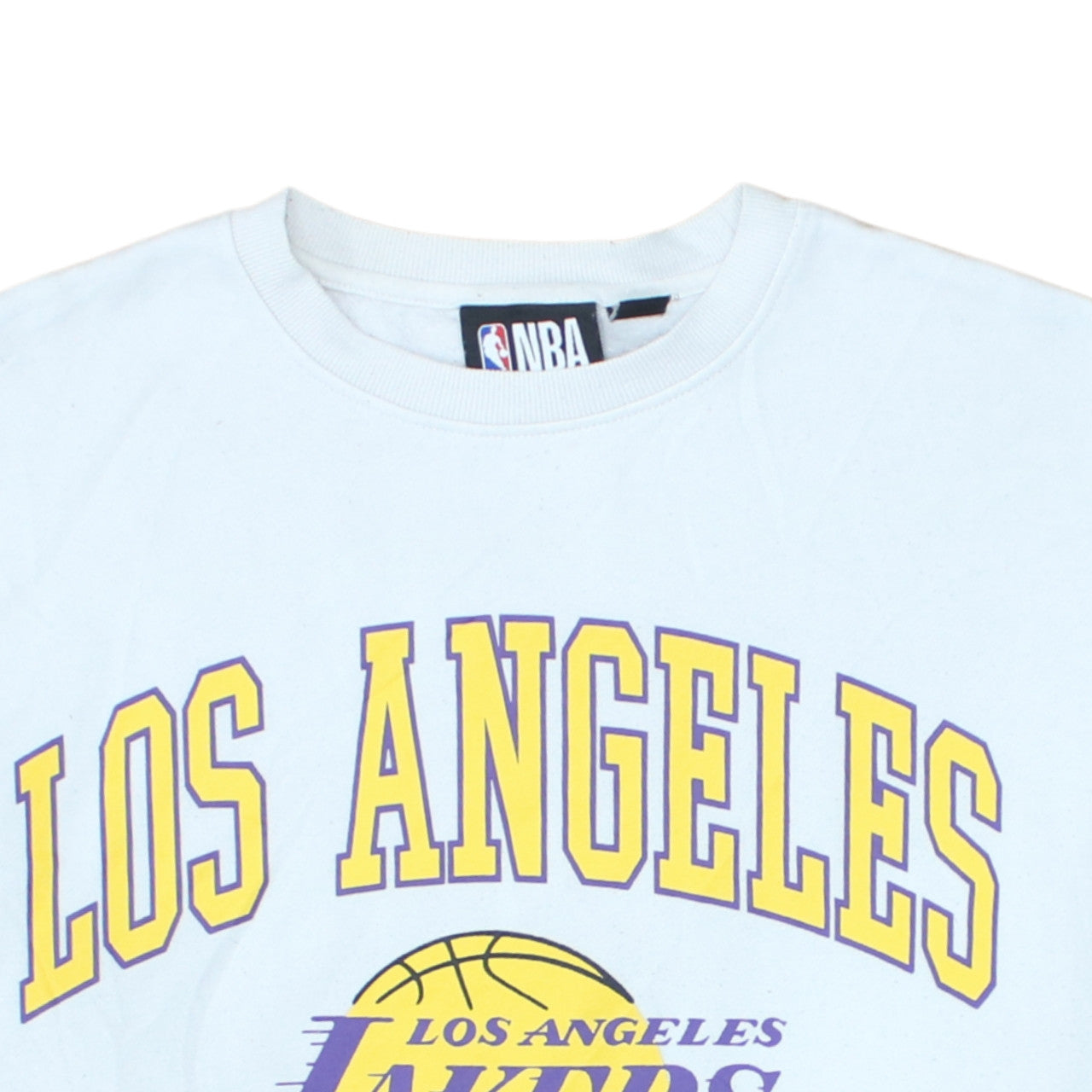 NBA Los Angeles Lakers White Sweatshirt Women's M Crew Neck Pullover