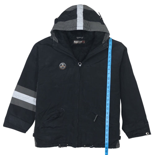 Napapijri Men's Black Hooded Waterproof Parka Jacket M