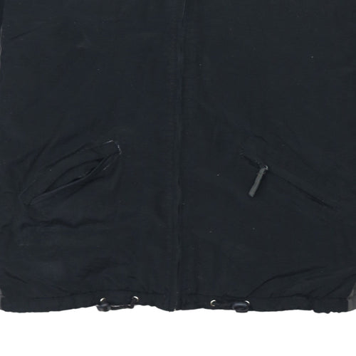 Napapijri Men's Black Hooded Waterproof Parka Jacket M