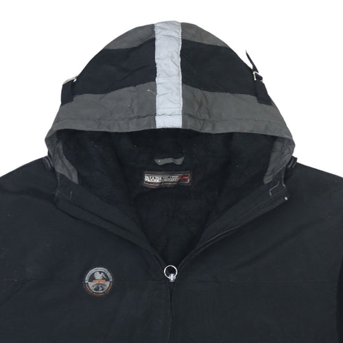 Napapijri Men's Black Hooded Waterproof Parka Jacket M