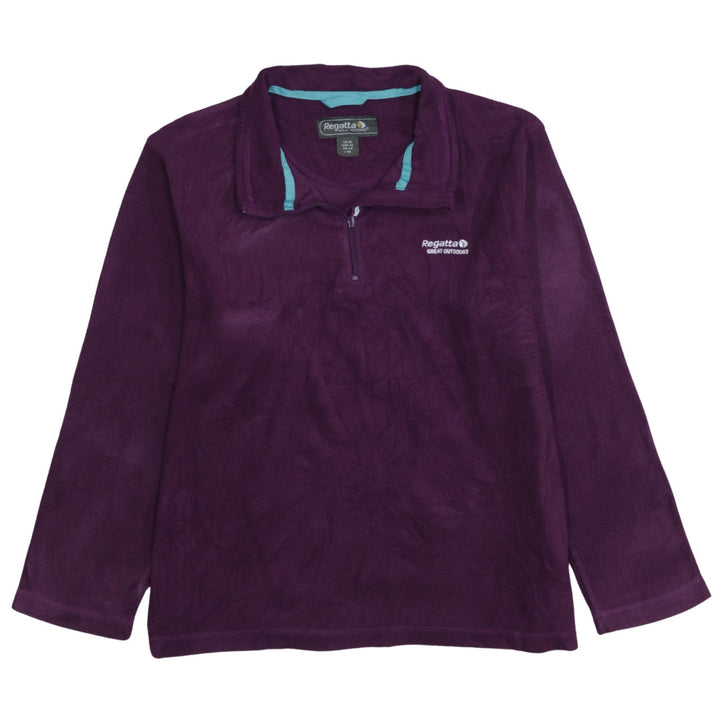 Regatta Womens Purple Fleece 1/4 Zip Pullover Sweatshirt UK 16