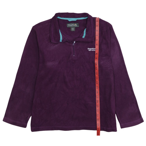 Regatta Womens Purple Fleece 1/4 Zip Pullover Sweatshirt UK 16