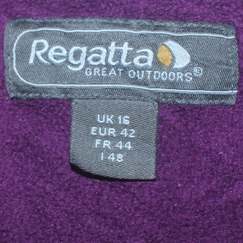 Regatta Womens Purple Fleece 1/4 Zip Pullover Sweatshirt UK 16