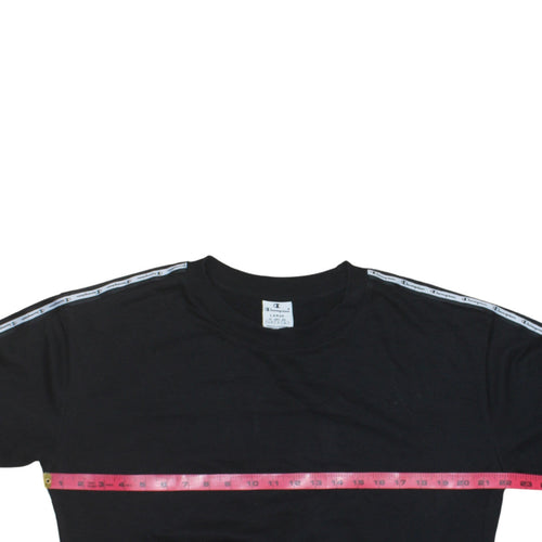 Champion Women’s Black Large Logo Tape Crew Neck Sweatshirt