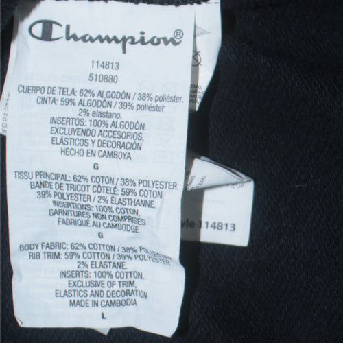Champion Women’s Black Large Logo Tape Crew Neck Sweatshirt