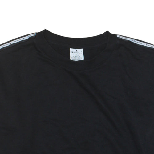 Champion Women’s Black Large Logo Tape Crew Neck Sweatshirt
