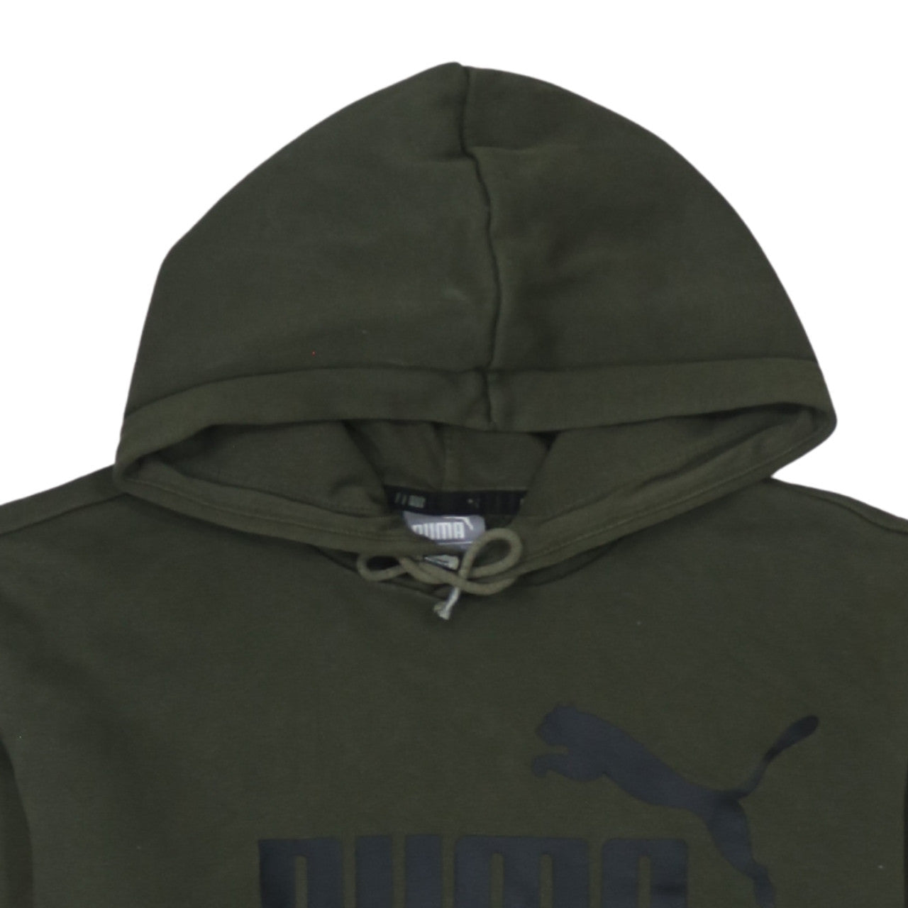 Puma Men's Green Pullover Hoodie M Logo Fleece Sweatshirt