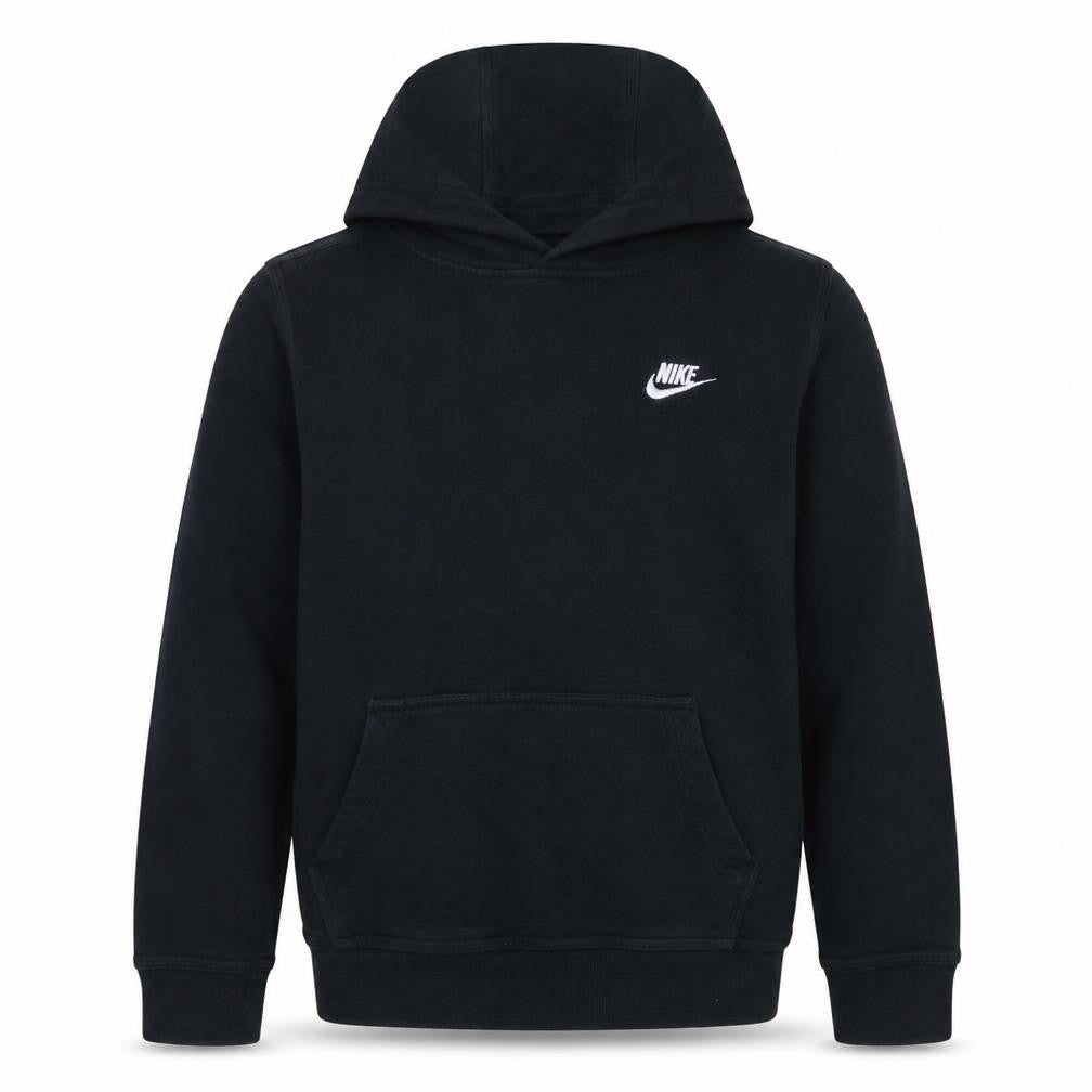 Nike Boys Black XL Pullover Hoodie Standard Fit Logo Fleece Sweatshirt