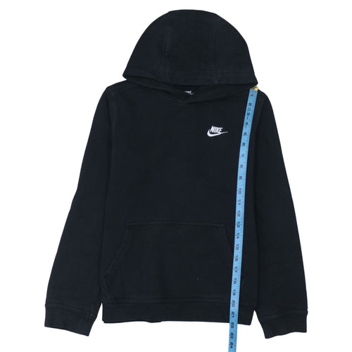 Nike Boys Black XL Pullover Hoodie Standard Fit Logo Fleece Sweatshirt
