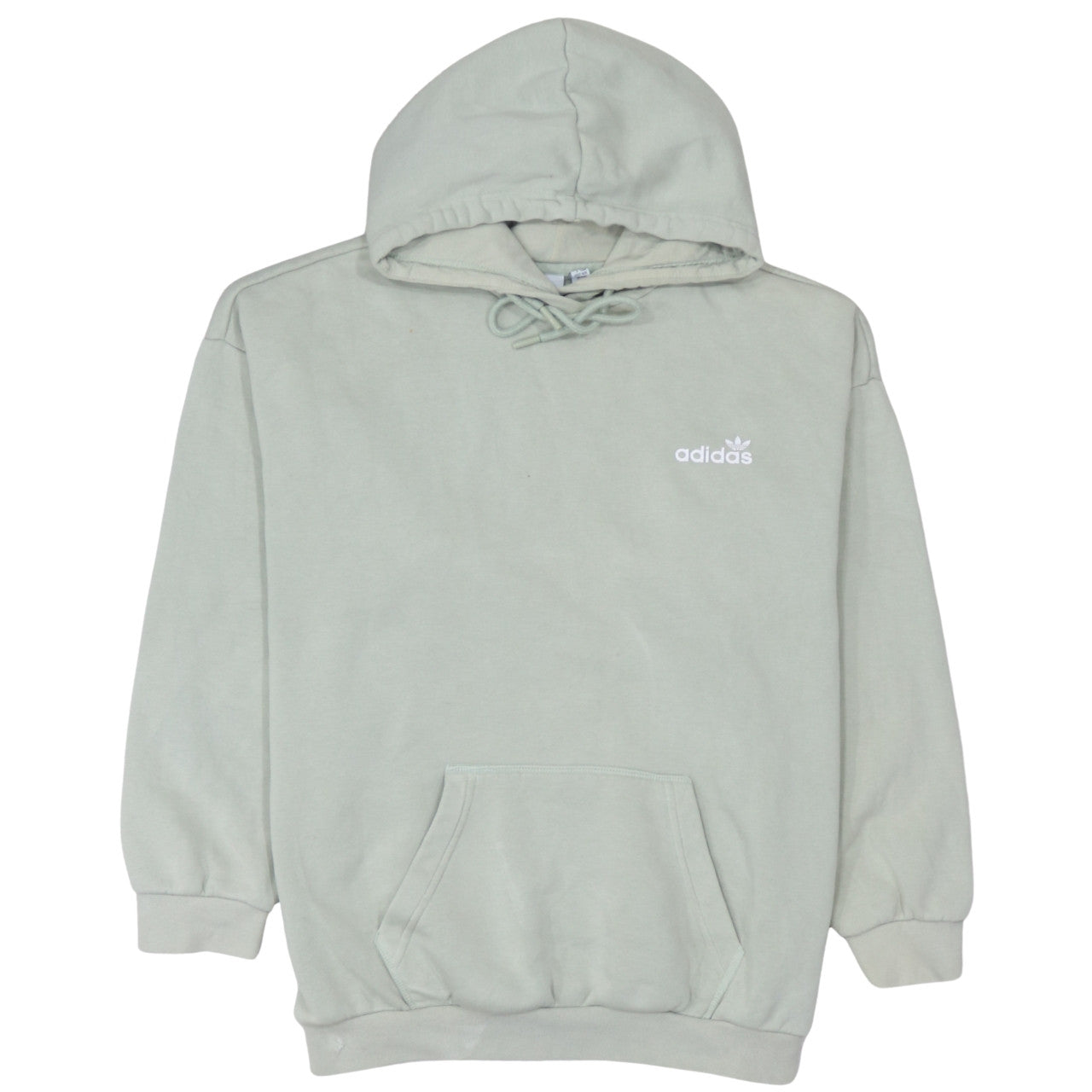 Adidas Women’s Beige Hooded Pullover Sweatshirt UK 14 Logo Print