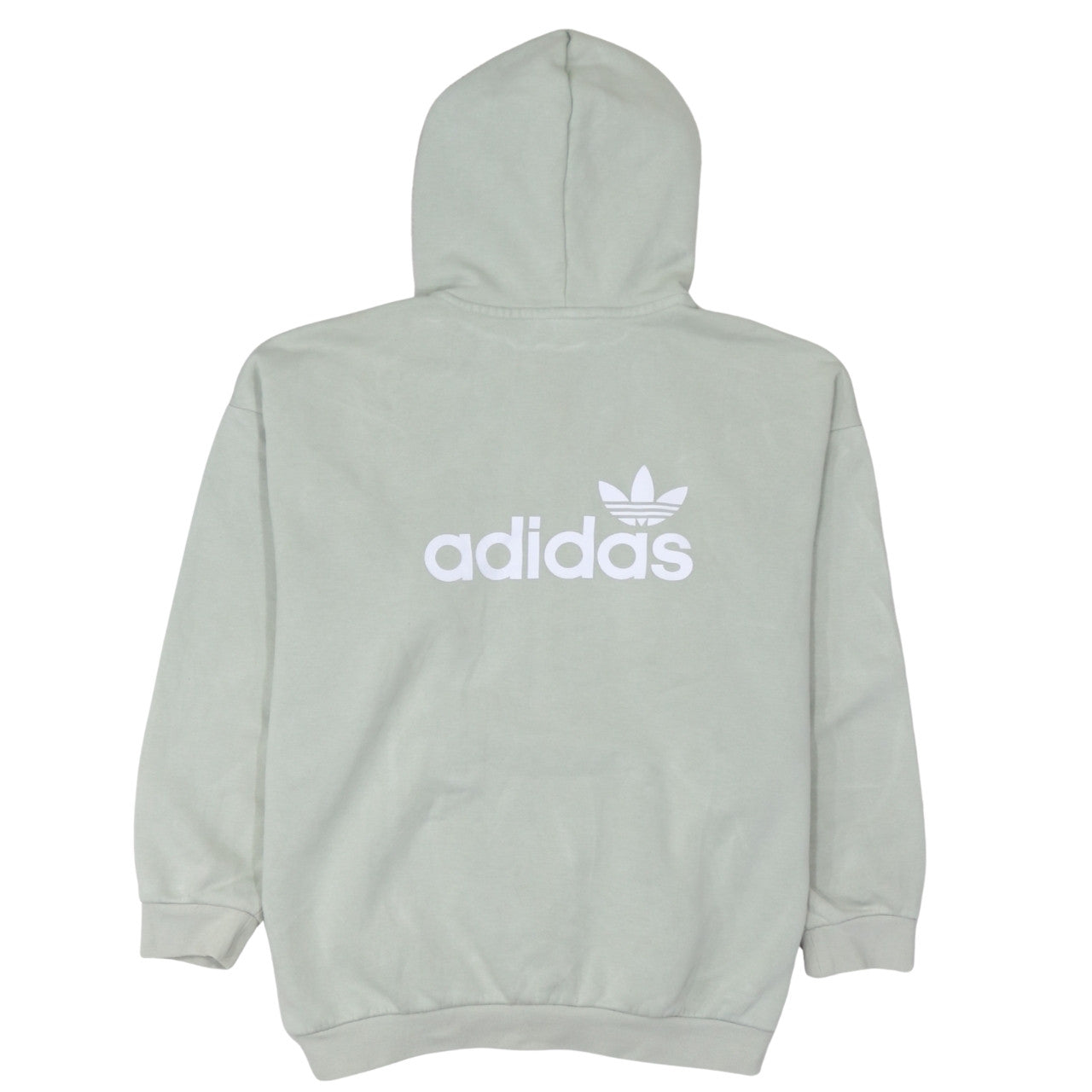 Adidas Women’s Beige Hooded Pullover Sweatshirt UK 14 Logo Print