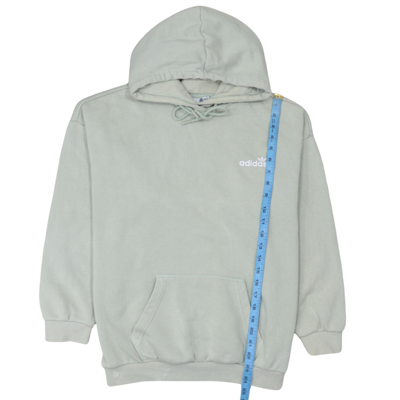 Adidas Women’s Beige Hooded Pullover Sweatshirt UK 14 Logo Print