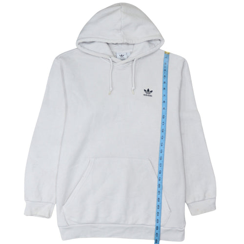 Adidas Men's White Pullover Hoodie L Fleece Logo Sweatshirt