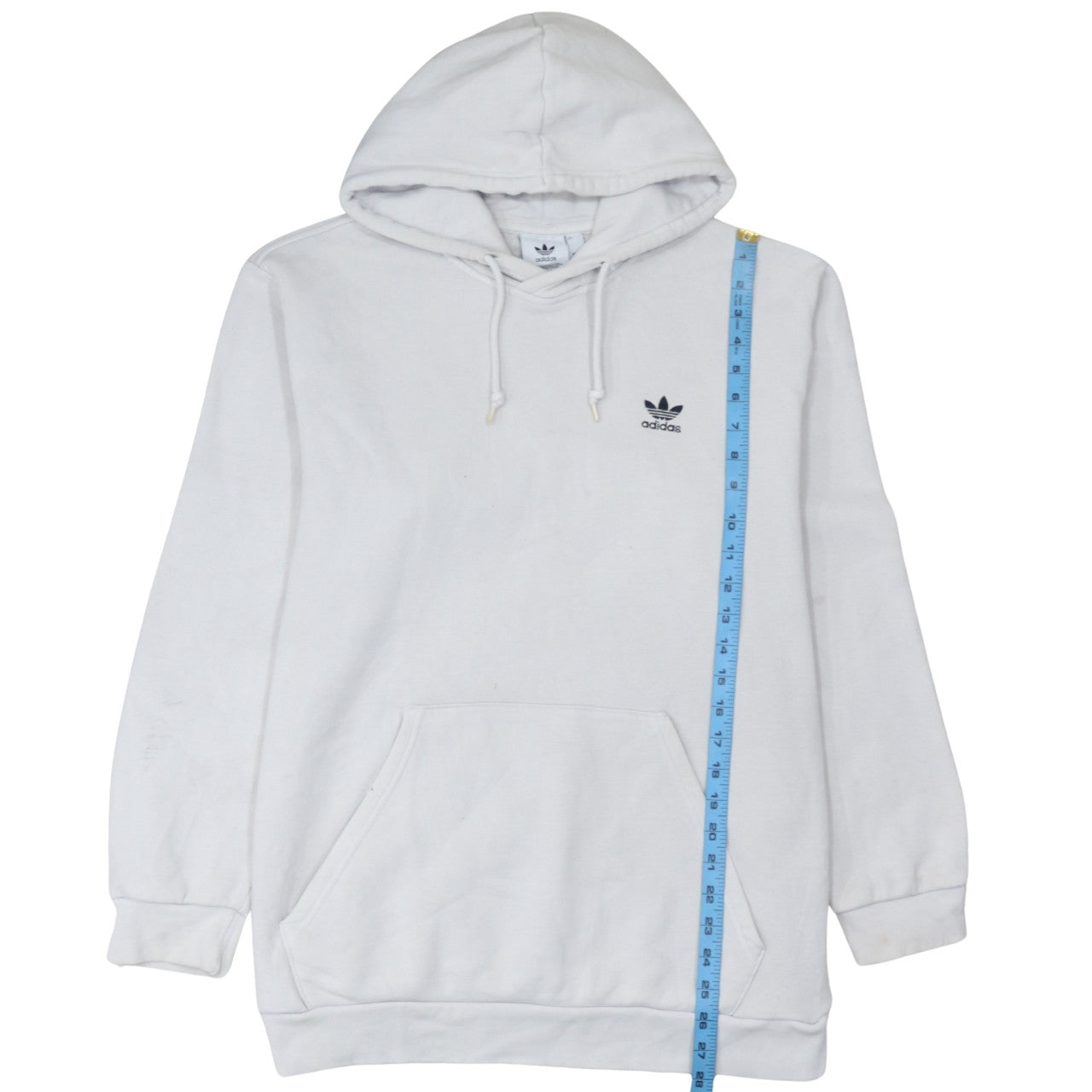 Adidas Men's White Pullover Hoodie L Fleece Logo Sweatshirt