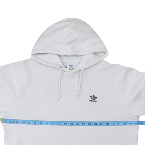 Adidas Men's White Pullover Hoodie L Fleece Logo Sweatshirt