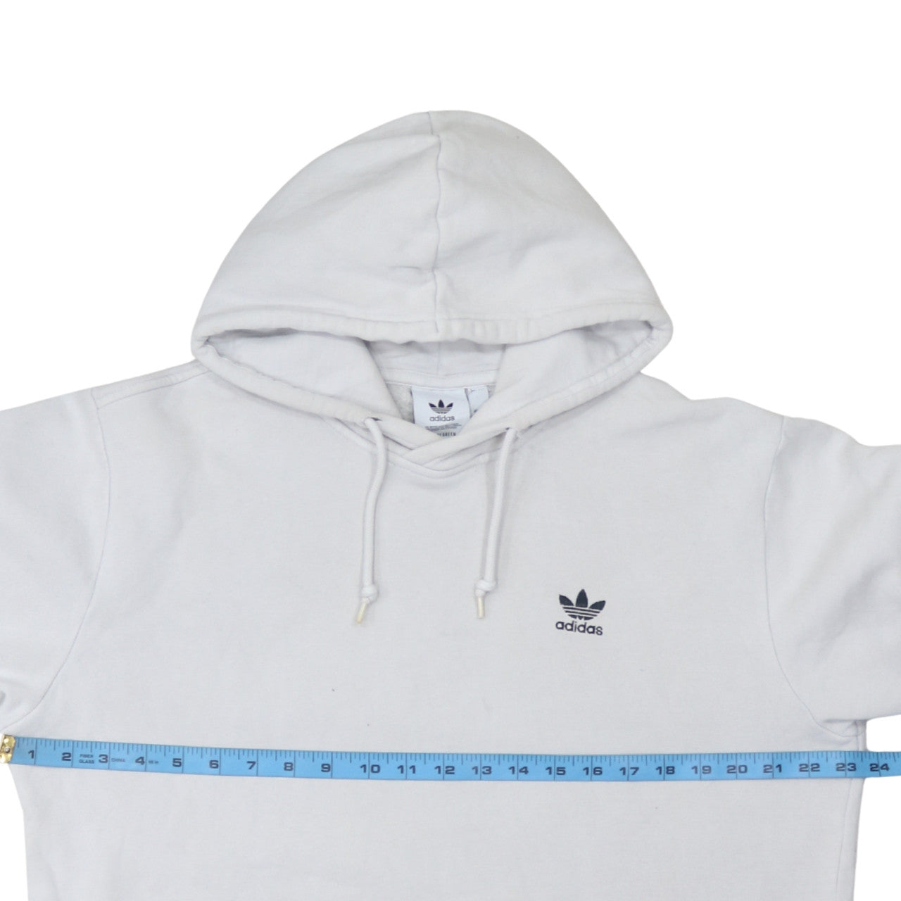 Adidas Men's White Pullover Hoodie L Fleece Logo Sweatshirt