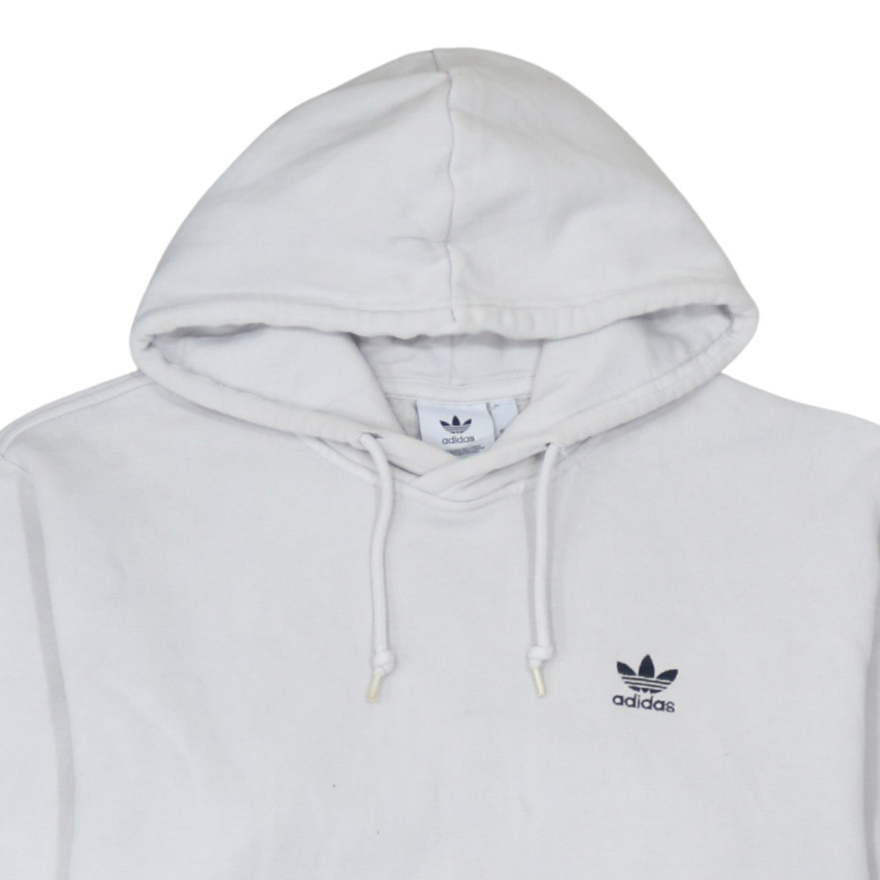Adidas Men's White Pullover Hoodie L Fleece Logo Sweatshirt