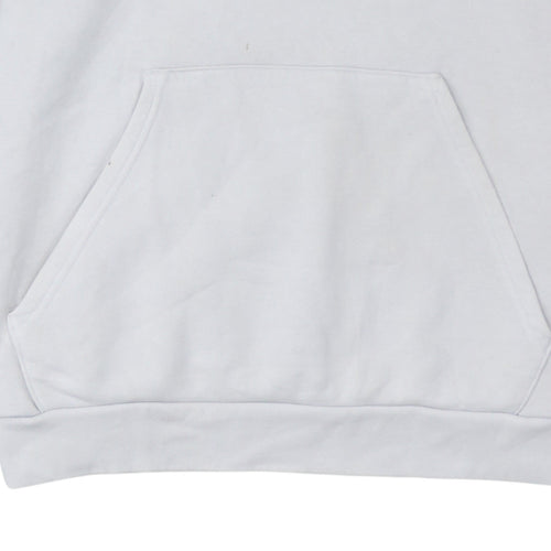Adidas Men's White Pullover Hoodie L Fleece Logo Sweatshirt